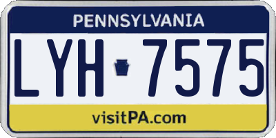 PA license plate LYH7575