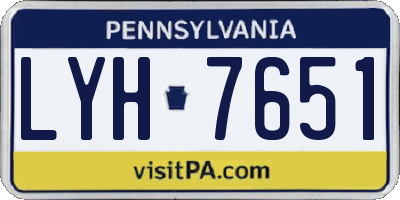 PA license plate LYH7651