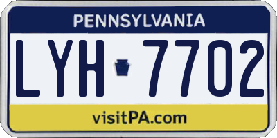 PA license plate LYH7702