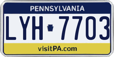 PA license plate LYH7703