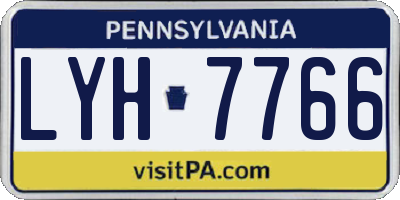 PA license plate LYH7766