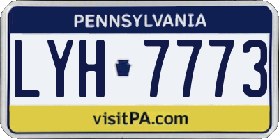 PA license plate LYH7773