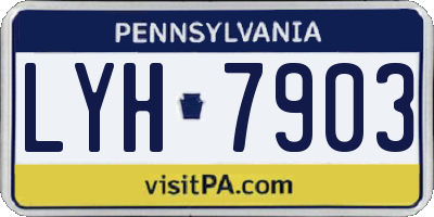 PA license plate LYH7903