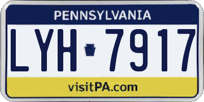 PA license plate LYH7917