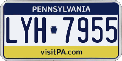 PA license plate LYH7955