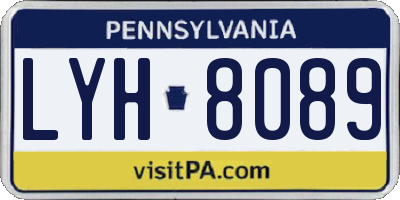 PA license plate LYH8089