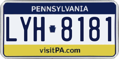 PA license plate LYH8181