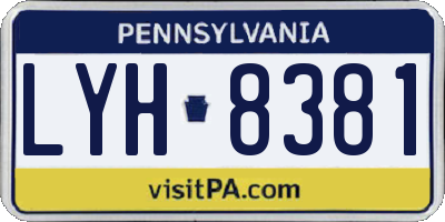 PA license plate LYH8381
