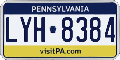 PA license plate LYH8384
