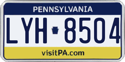 PA license plate LYH8504
