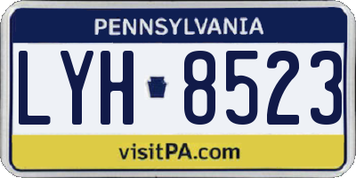 PA license plate LYH8523