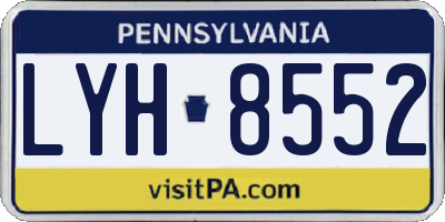 PA license plate LYH8552