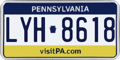 PA license plate LYH8618