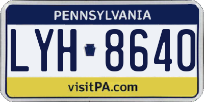 PA license plate LYH8640
