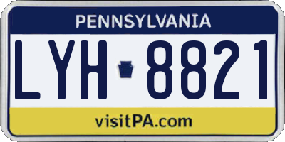 PA license plate LYH8821