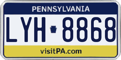 PA license plate LYH8868