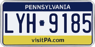 PA license plate LYH9185
