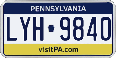 PA license plate LYH9840