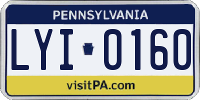 PA license plate LYI0160