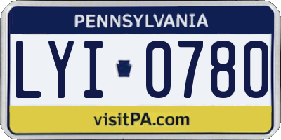 PA license plate LYI0780