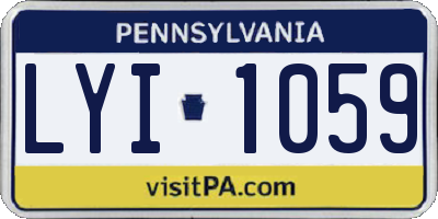 PA license plate LYI1059