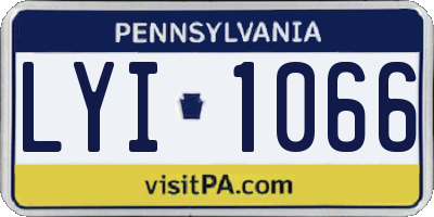 PA license plate LYI1066