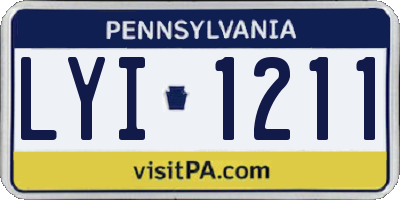 PA license plate LYI1211