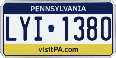 PA license plate LYI1380