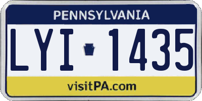 PA license plate LYI1435