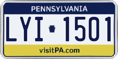 PA license plate LYI1501