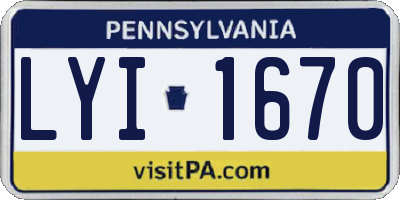 PA license plate LYI1670