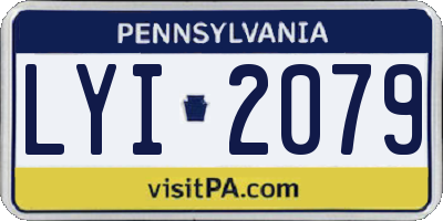 PA license plate LYI2079