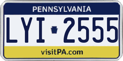 PA license plate LYI2555