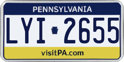 PA license plate LYI2655