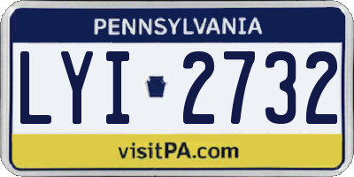 PA license plate LYI2732