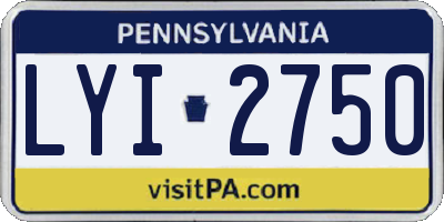 PA license plate LYI2750