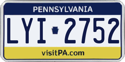 PA license plate LYI2752
