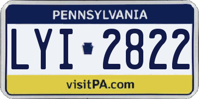 PA license plate LYI2822