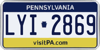 PA license plate LYI2869