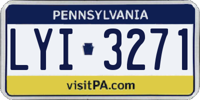 PA license plate LYI3271