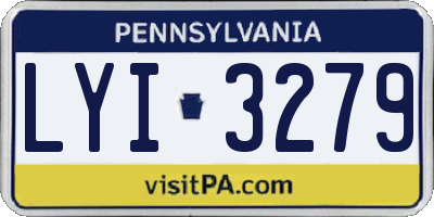 PA license plate LYI3279
