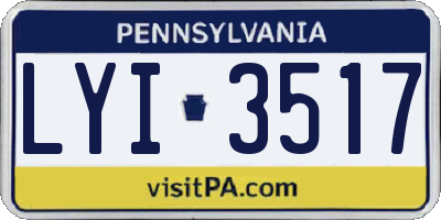 PA license plate LYI3517