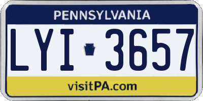 PA license plate LYI3657