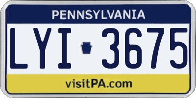 PA license plate LYI3675