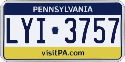 PA license plate LYI3757