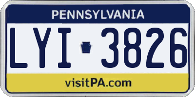 PA license plate LYI3826
