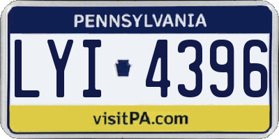 PA license plate LYI4396