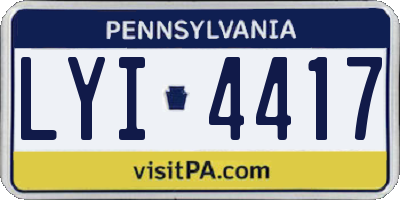 PA license plate LYI4417