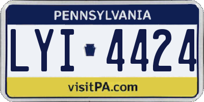 PA license plate LYI4424
