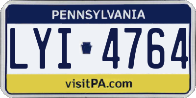 PA license plate LYI4764